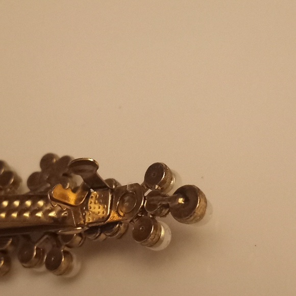 Vintage Bridal Reinstone Pearls Barrett Hair Wedding Prom Clip main image 4